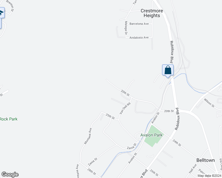 map of restaurants, bars, coffee shops, grocery stores, and more near 6170 20th Street in Riverside