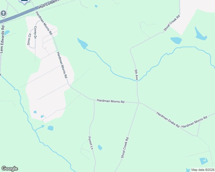 map of restaurants, bars, coffee shops, grocery stores, and more near 2554 Hardman Morris Road in Colbert