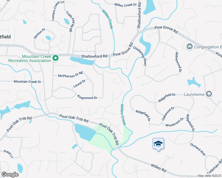 map of restaurants, bars, coffee shops, grocery stores, and more near 2868 Tynewick Drive in Roswell