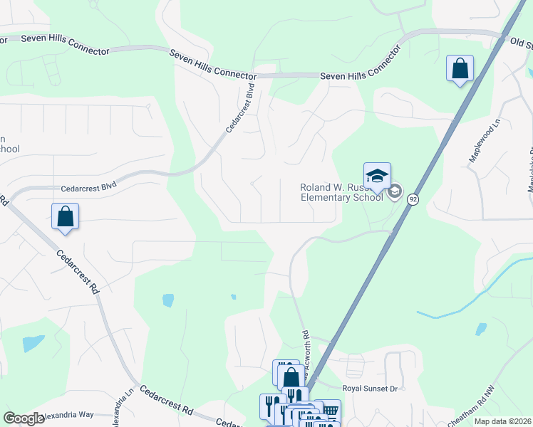 map of restaurants, bars, coffee shops, grocery stores, and more near 81 Laurelcrest Lane in Dallas