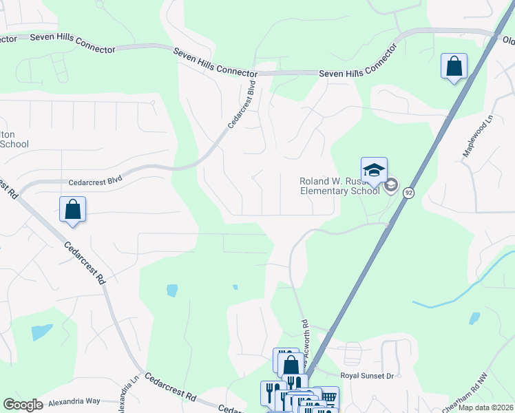 map of restaurants, bars, coffee shops, grocery stores, and more near 81 Laurelcrest Lane in Dallas