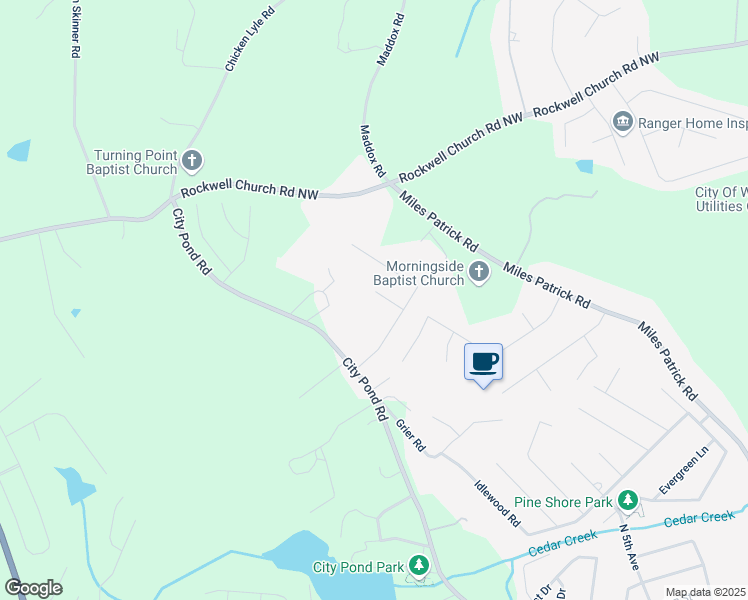 map of restaurants, bars, coffee shops, grocery stores, and more near 926 Live Oak Court in Winder