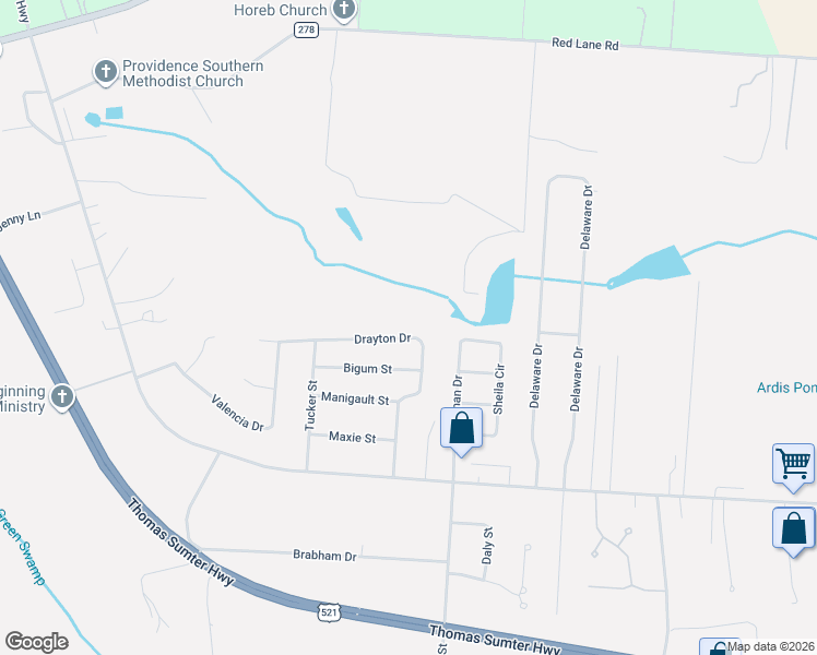 map of restaurants, bars, coffee shops, grocery stores, and more near 3500 Drayton Drive in Dalzell