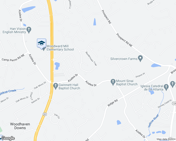 map of restaurants, bars, coffee shops, grocery stores, and more near 1985 Bentbrooke Trail in Lawrenceville