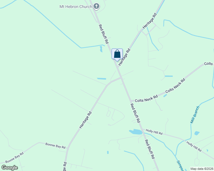 map of restaurants, bars, coffee shops, grocery stores, and more near 1221 Heritage Road in Loris