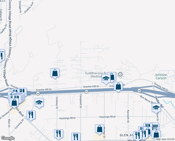 map of restaurants, bars, coffee shops, grocery stores, and more near 9562 Reservoir Road in Riverside