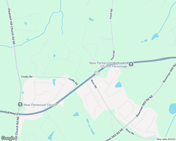 map of restaurants, bars, coffee shops, grocery stores, and more near 1228 Georgia Highway 211 in Winder