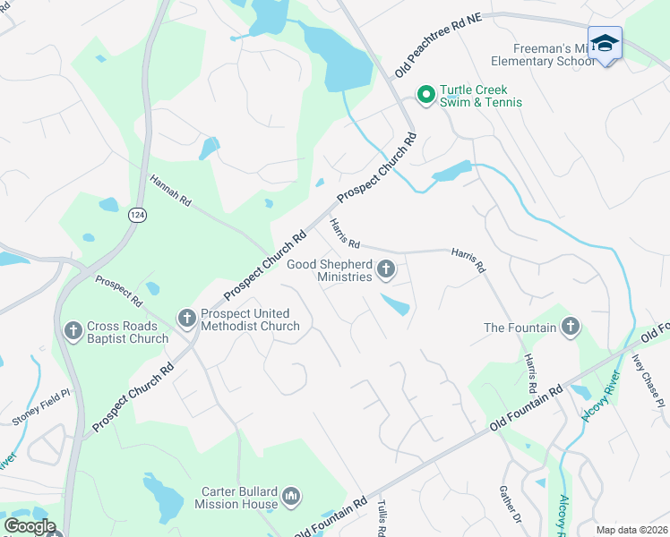 map of restaurants, bars, coffee shops, grocery stores, and more near 1512 Oak Ivy Lane in Lawrenceville