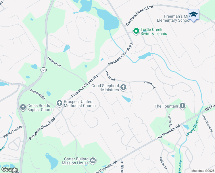 map of restaurants, bars, coffee shops, grocery stores, and more near 1512 Oak Ivy Lane in Lawrenceville