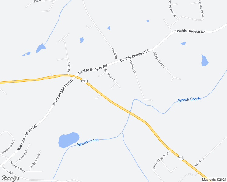 map of restaurants, bars, coffee shops, grocery stores, and more near 1024 Solomon Court in Winder