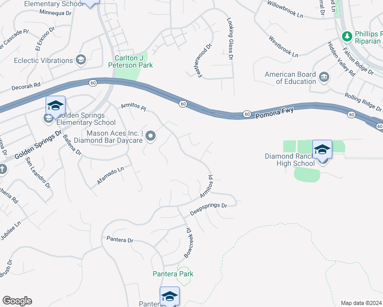 map of restaurants, bars, coffee shops, grocery stores, and more near 474 Armitos Place in Diamond Bar