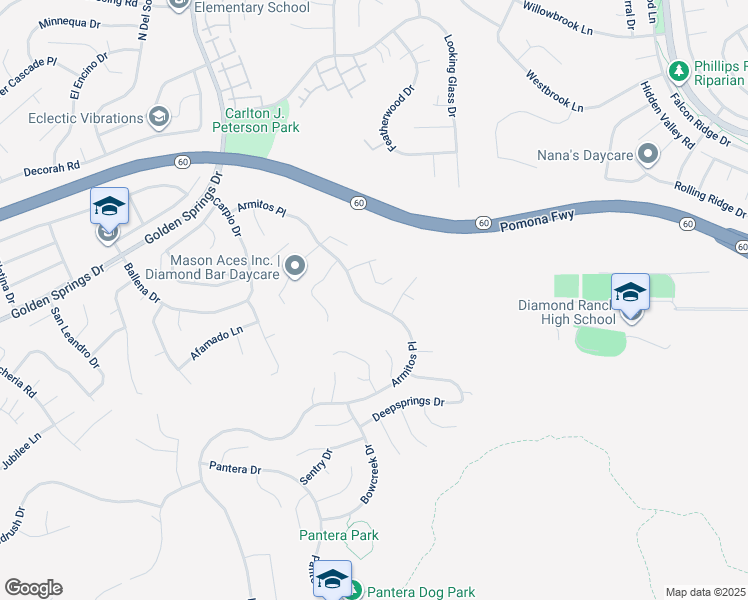 map of restaurants, bars, coffee shops, grocery stores, and more near 474 Armitos Place in Diamond Bar