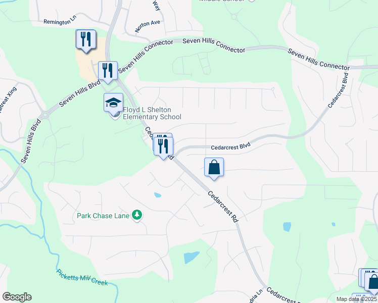 map of restaurants, bars, coffee shops, grocery stores, and more near 78 Laurel Branch Court in Dallas
