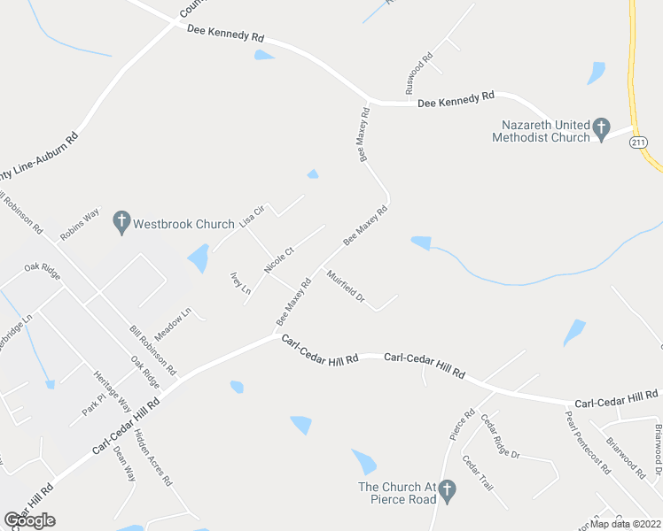 map of restaurants, bars, coffee shops, grocery stores, and more near 700 Muirfield Dr in Winder