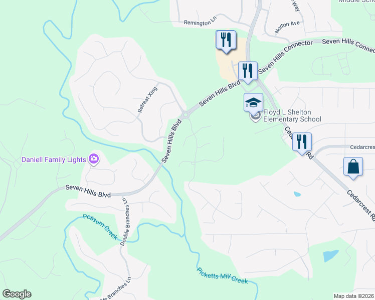 map of restaurants, bars, coffee shops, grocery stores, and more near 180 Bent Leaf Drive in Dallas