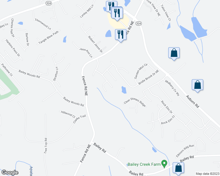 map of restaurants, bars, coffee shops, grocery stores, and more near 660 Colt Shoals Lane in Auburn