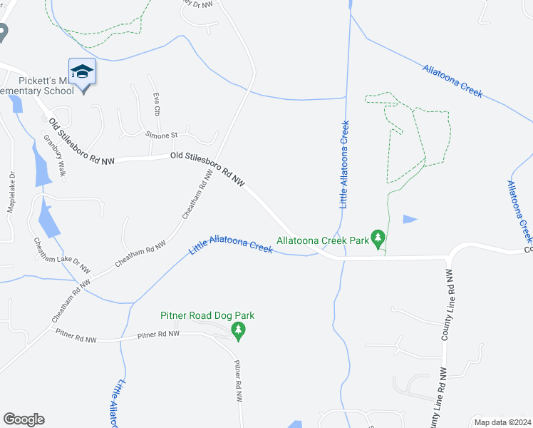 map of restaurants, bars, coffee shops, grocery stores, and more near 5965 Old Stilesboro Road Northwest in Acworth