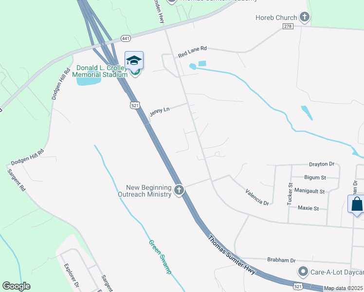 map of restaurants, bars, coffee shops, grocery stores, and more near 3430 Traditions Place in Dalzell