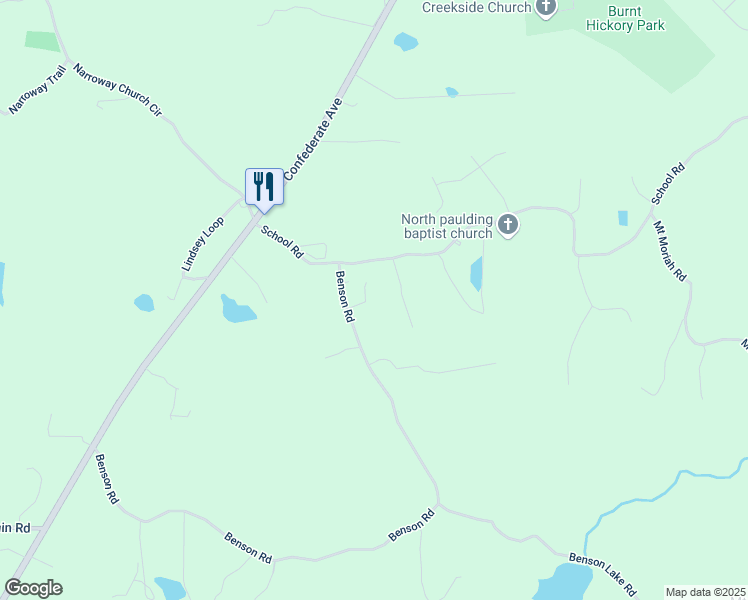 map of restaurants, bars, coffee shops, grocery stores, and more near 1582 Benson Road in Dallas