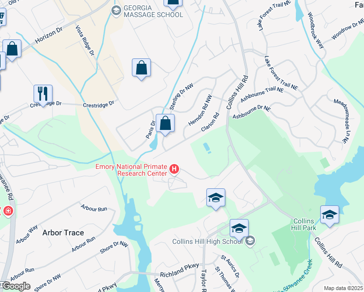 map of restaurants, bars, coffee shops, grocery stores, and more near 231 Clarion Road in Lawrenceville