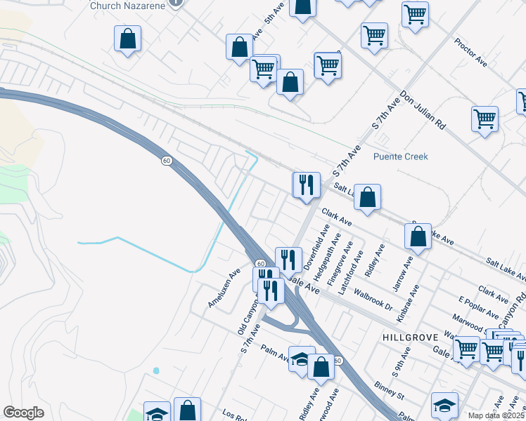map of restaurants, bars, coffee shops, grocery stores, and more near 14452 Novak Street in Hacienda Heights