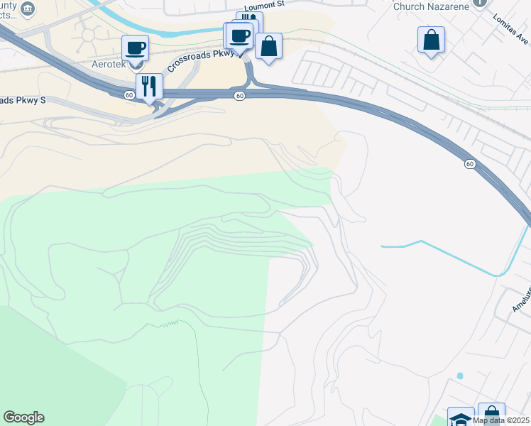 map of restaurants, bars, coffee shops, grocery stores, and more near Unnamed Rd in Hacienda Heights
