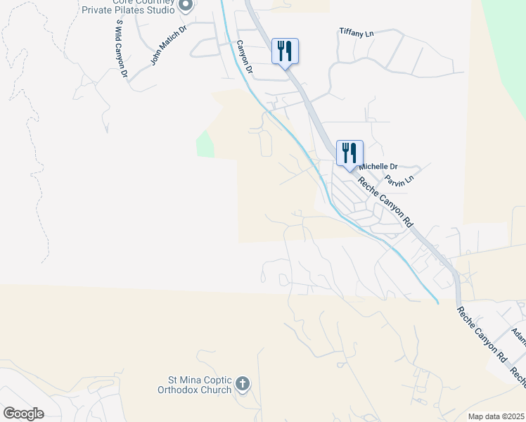 map of restaurants, bars, coffee shops, grocery stores, and more near 23958 Chantry Road in Colton