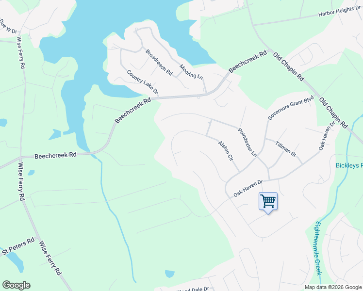 map of restaurants, bars, coffee shops, grocery stores, and more near 6 Alston Court in Lexington
