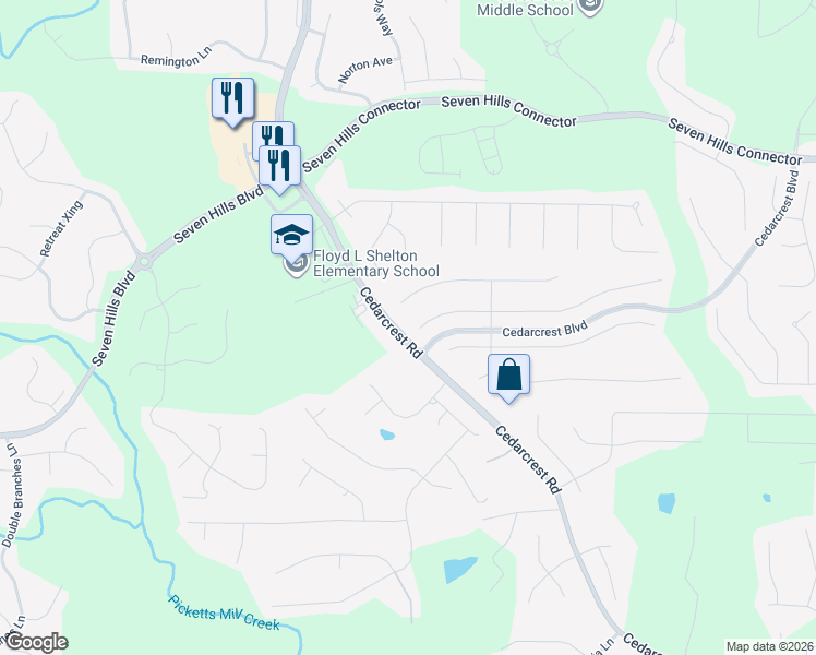 map of restaurants, bars, coffee shops, grocery stores, and more near 170 Parkmont Court in Dallas