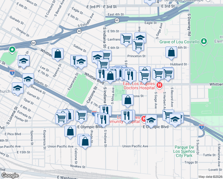 map of restaurants, bars, coffee shops, grocery stores, and more near 923 North Alma Avenue in Los Angeles