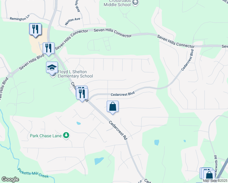 map of restaurants, bars, coffee shops, grocery stores, and more near 39 Branch Valley Way in Dallas