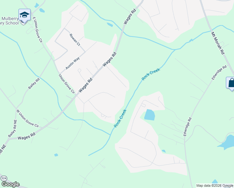 map of restaurants, bars, coffee shops, grocery stores, and more near 346 Pinecrest Road in Auburn