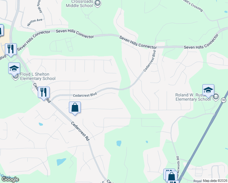map of restaurants, bars, coffee shops, grocery stores, and more near 363 Branch Valley Way in Dallas