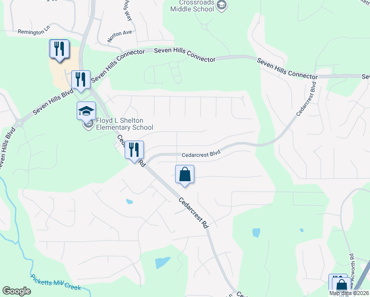 map of restaurants, bars, coffee shops, grocery stores, and more near 42 Parkmont Way in Dallas