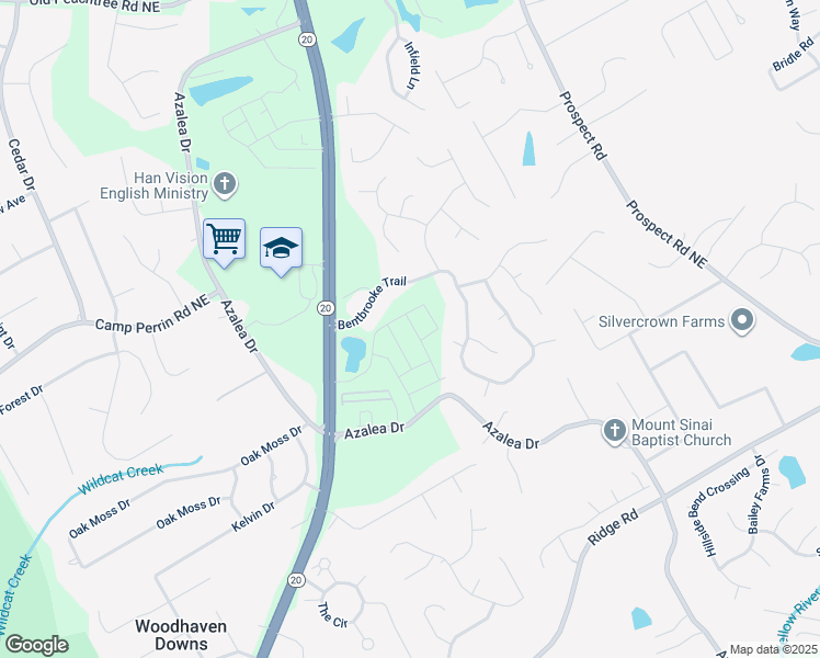 map of restaurants, bars, coffee shops, grocery stores, and more near 1939 Georgia 20 in Lawrenceville