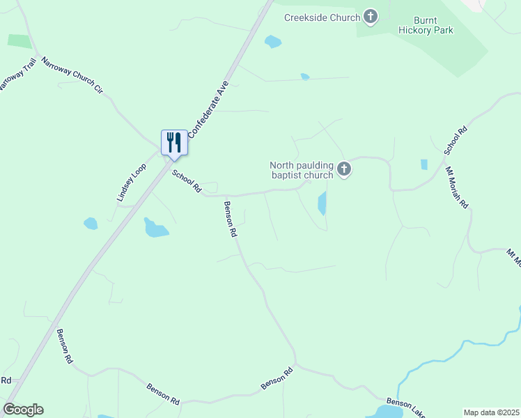 map of restaurants, bars, coffee shops, grocery stores, and more near 1582 Benson Road in Dallas