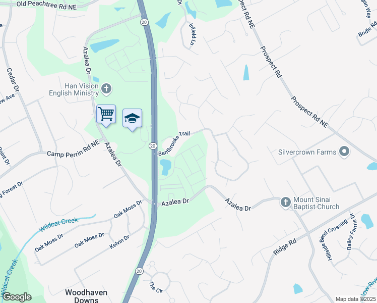 map of restaurants, bars, coffee shops, grocery stores, and more near 1888 Copelyn Reese Court in Lawrenceville