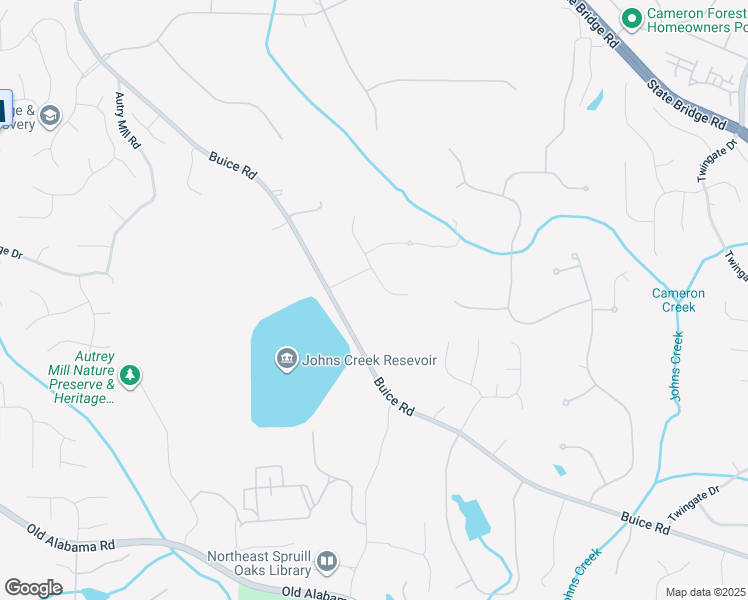 map of restaurants, bars, coffee shops, grocery stores, and more near 410 Link Road in Alpharetta