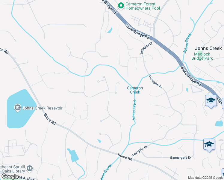 map of restaurants, bars, coffee shops, grocery stores, and more near 9925 Farmbrook Lane in Alpharetta