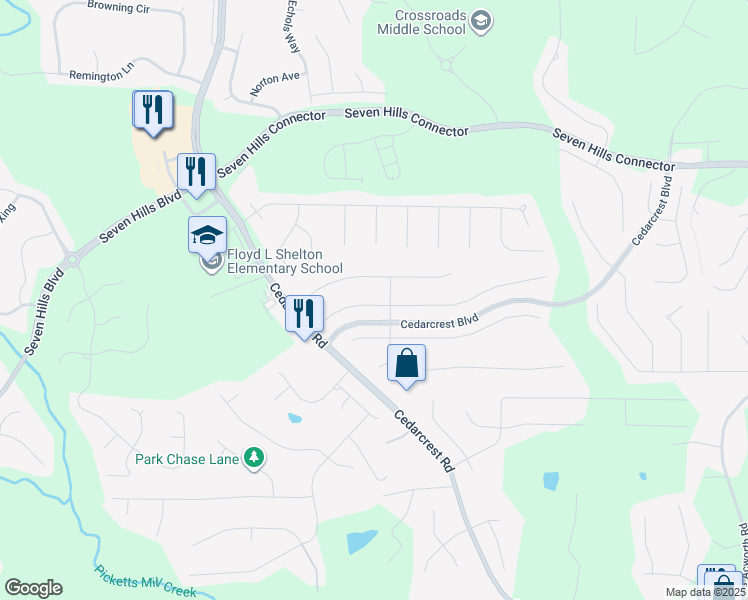 map of restaurants, bars, coffee shops, grocery stores, and more near 55 Parkmont Lane in Dallas