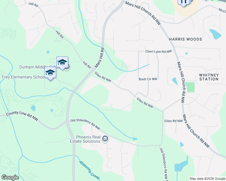 map of restaurants, bars, coffee shops, grocery stores, and more near 2801 Spreading Oaks Drive Northwest in Acworth
