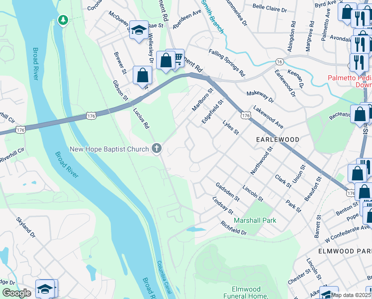 map of restaurants, bars, coffee shops, grocery stores, and more near 520 Laurel Hill Lane in Columbia