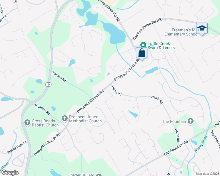 map of restaurants, bars, coffee shops, grocery stores, and more near 1561 Oak Ivy Lane in Lawrenceville