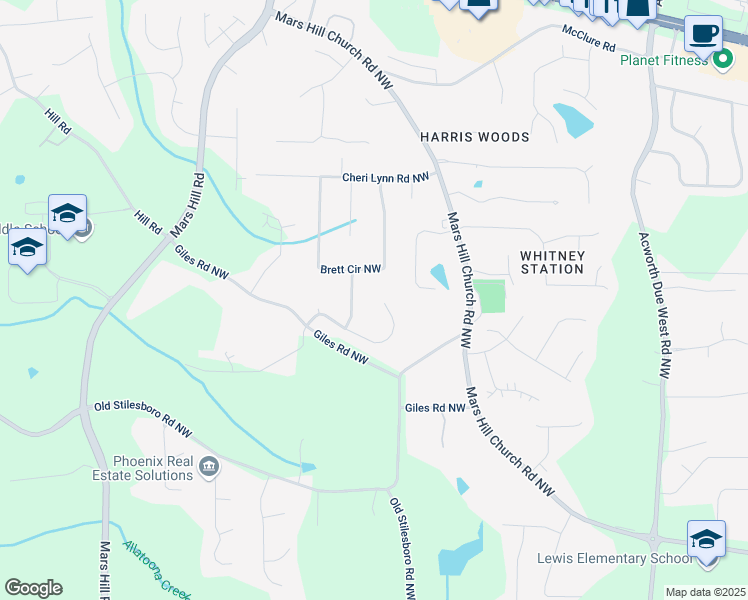 map of restaurants, bars, coffee shops, grocery stores, and more near 4735 Walkabout Creek Court Northwest in Acworth