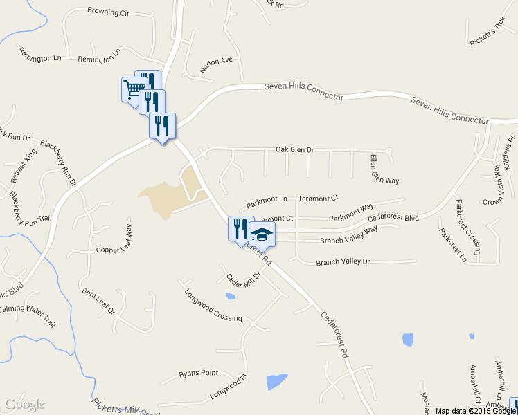 map of restaurants, bars, coffee shops, grocery stores, and more near 147 Parkmont Lane in Dallas