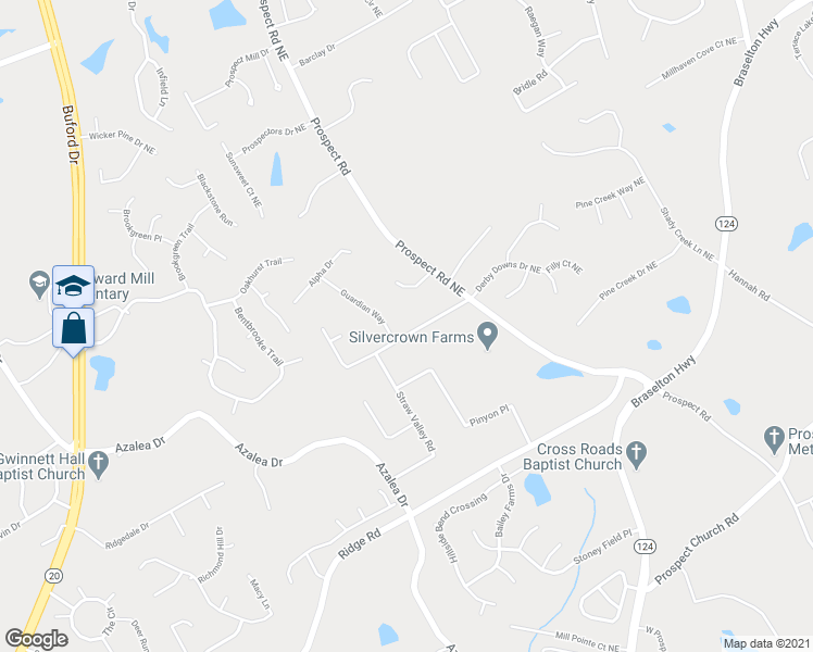 map of restaurants, bars, coffee shops, grocery stores, and more near 1291 Sommerset Drive in Lawrenceville
