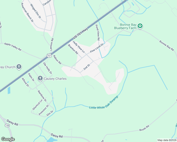 map of restaurants, bars, coffee shops, grocery stores, and more near 1755 2nd Street in Loris