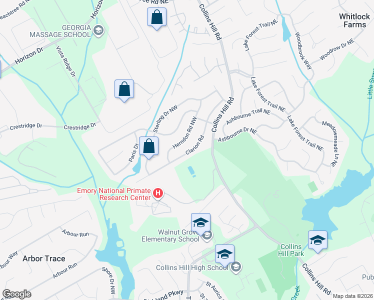 map of restaurants, bars, coffee shops, grocery stores, and more near 342 Clarion Road in Lawrenceville