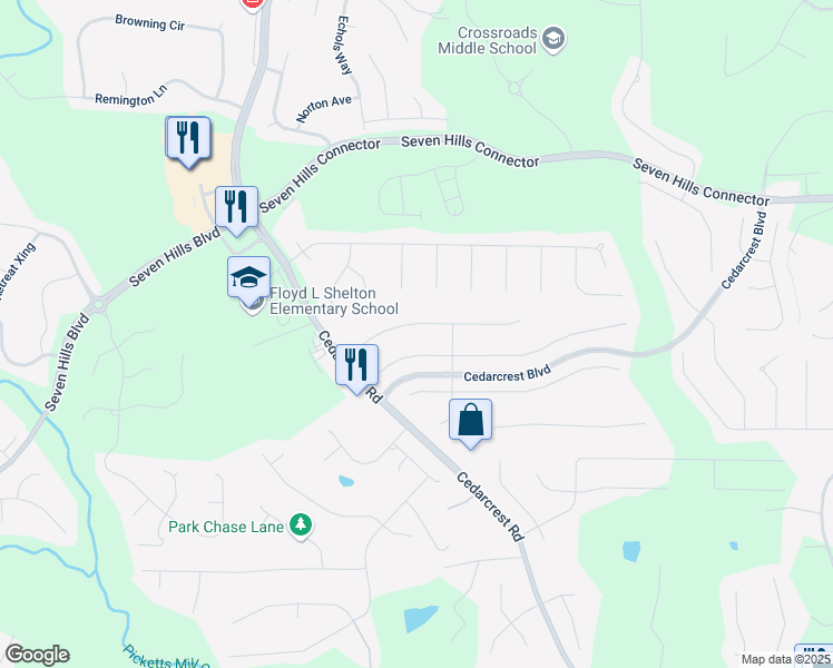 map of restaurants, bars, coffee shops, grocery stores, and more near 79 Parkmont Lane in Dallas