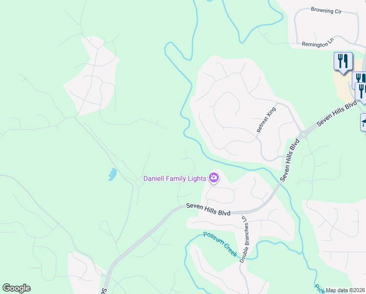 map of restaurants, bars, coffee shops, grocery stores, and more near 42 Treadstone Path in Dallas